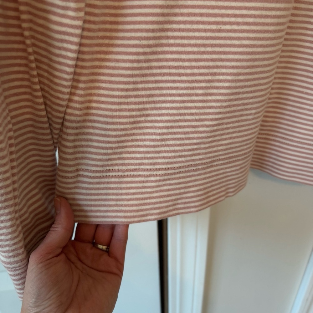 Lauren Ralph Lauren Women’s Pink &. White Striped Long Sleeve Size M 100% Cotton - Picture 4 of 10